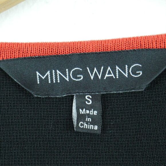 Ming Wang Small Jacket Knit Blazer Cardigan Career Black Embroidered Office - Picture 3 of 8